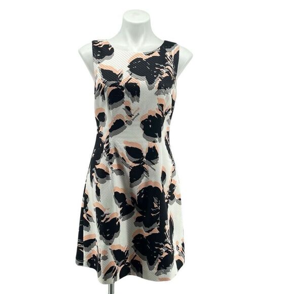 Worthington Women’s Black Pink Floral Print Sleeveless A-Line Dress Size 8 - Picture 1 of 15